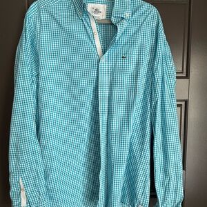 Lacoste Men's Turquoise Gingham Shirt